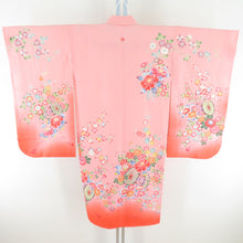 Load image into Gallery viewer, Children&#39;s kimono girl for girls four -handed pink pink pink pink pink pink yazen tone one crest with crested crest lined formal kids girl Children&#39;s child 118cm