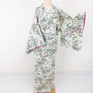 Komonhana House and Bridge Popular Lined Wide Collar Light Green Silk Casual Casual Kimono Tailor