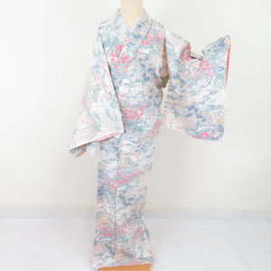 Komon flower and Imperial Palace Division Lined Collar White Collar White Casual Casual Casual Casual Kimono Tailor