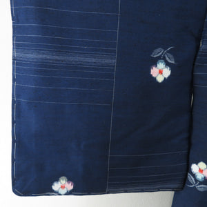 Tsumugi Kimono Original Denjin Tsumugi Tsubaki Popular Popular Bottled Collar Navy Blue Pure Silk Casual Kimono Tailor