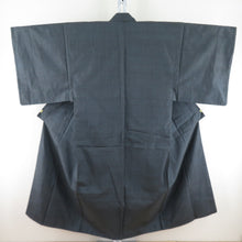 Load image into Gallery viewer, Male kimono Tsumugi ensemble turtle shell lined blue -black pure silk male men&#39;s tailor -tailored kimono men&#39;s casual height 139cm beautiful goods