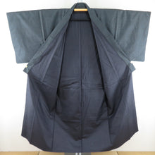 Load image into Gallery viewer, Male kimono Tsumugi ensemble turtle shell lined blue -black pure silk male men&#39;s tailor -tailored kimono men&#39;s casual height 139cm beautiful goods