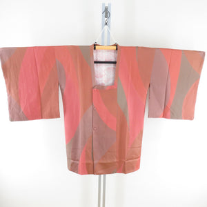 Road cracking Pattern Red orange Pure Silk Kimono Court Kimono For Kimono Casual Casual 87cm Beautiful goods