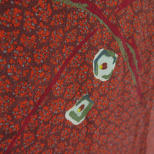 Load image into Gallery viewer, Haori Antique Ice cracked Tsubaki Pattern Pure Court Pure Silk Orange Brown Retro Taisho Roman Romance Kimono 89cm