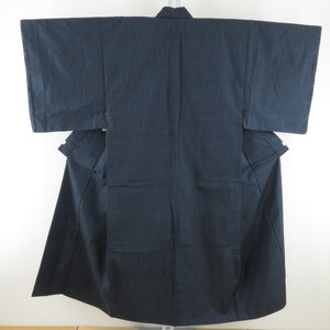 Male kimono Tsumugi ensemble turtle shell lined navy blue pure silk male men's tailor -tailored kimono men's casual height 140cm beautiful goods