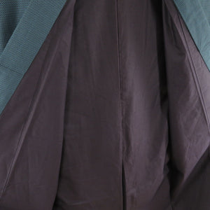 男着物 紬 アンサンブル 亀甲 袷 青色 正絹 男性用きもの メンズ 仕立て上がり 和服 男物 カジュアル 身丈140cm