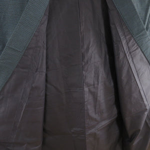 男着物 紬 アンサンブル 亀甲 袷 紺色 正絹 男性用きもの メンズ 仕立て上がり 和服 男物 カジュアル 身丈134cm 美品