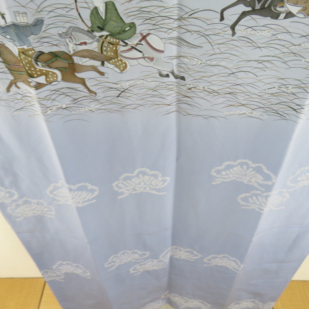 長襦袢 袷 正絹 グレージュに独楽柄 着物 kimono A-1657 - 着物・浴衣