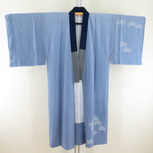 Load image into Gallery viewer, Bald Silk Mount Mt. Fuji Pattern Blue Gray Lined Lined Lined Base Casual Men&#39;s Kimono Power 129cm