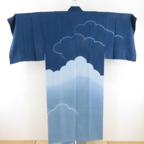 Bald Silk Men Aperture Cloud Women Blue Blue Blue Black Lined Lined Base Casual Men's Kimono Star Height 144cm Beautiful goods