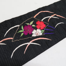 Load image into Gallery viewer, Nagoya Obi Pure Silk Antique Summer Summer Embroidery Bad Kotako and Fuji Genji Car Pattern The Taiko Taiko Nine -sided Retro Retro Kimono Leading 330cm