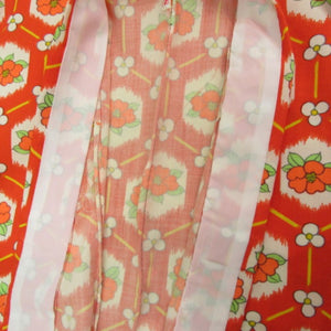 Other kimono girl wool three stiffness (from the shoulder) 92.4cm (2 shaku 4 inch 3 minutes) Orange turtle shell blossom pattern #1001 used
