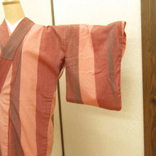 Load image into Gallery viewer, Otherwise Antique Kimono Pure Silk Bachi Bachi Diagonal Striped Dry Mix Length (from shoulder) About 3-way 9 dimensions 8 minutes # 1001 used