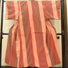 Load image into Gallery viewer, Otherwise Antique Kimono Pure Silk Bachi Bachi Diagonal Striped Dry Mix Length (from shoulder) About 3-way 9 dimensions 8 minutes # 1001 used