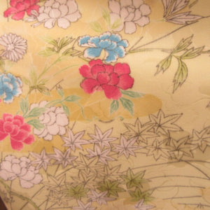Others Kimono Kimono Person height (from the shoulder) 155.5cm (4 shaku 9 minutes) Light yellow three -colored flower land pattern height 150cm Gorgeous practice practice