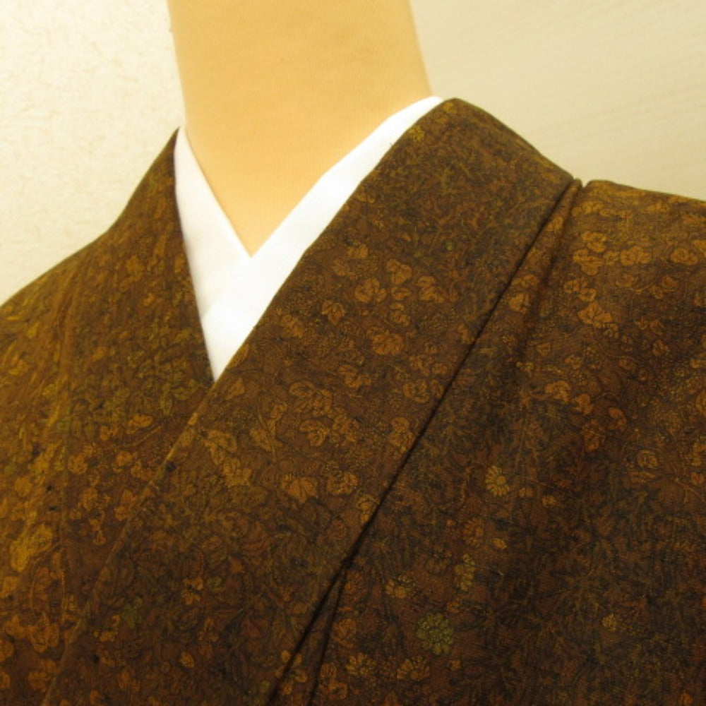 Wool kimono single garment Bee collar collar pattern pattern dressing practice for dressing 149.7cm