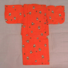 Load image into Gallery viewer, Other kimono girl cotton wool kimono with cotton pouring orange dot x child pattern cute nostalgic rare rare popular used