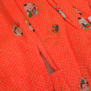 Other kimono girl cotton cotton cotton wool kimono with cotton packed sleeves orange dot x child pattern cute nostalgic rare rare popular # 1001 used